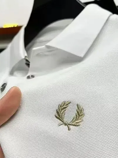 Fred Perry Laurel Wreath Embroidered White Polo Shirt - 1