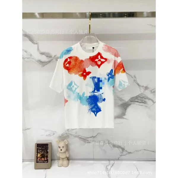 Louis Vuitton Monogram Watercolor Print White T-Shirt - 1