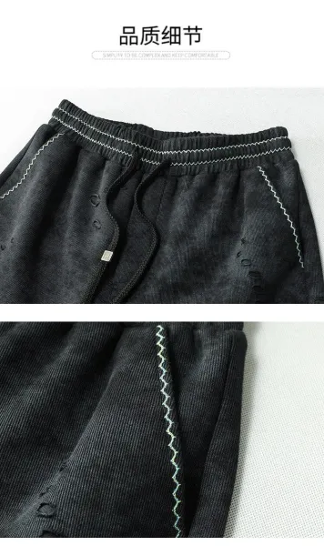 Chrome Hearts Distressed Corduroy Shorts Black - 10