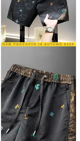 Louis Vuitton Monogram Print Silk Shorts Black - 6