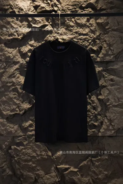 Louis Vuitton Embossed Logo Black T-Shirt - 1