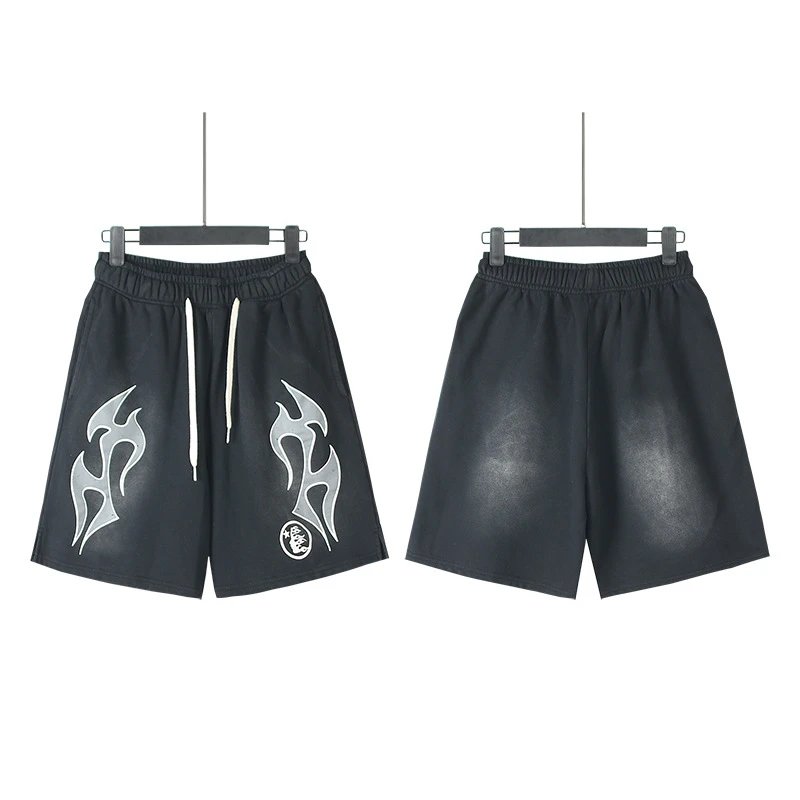Hellstar Skull Flame Graphic Shorts Black - 36