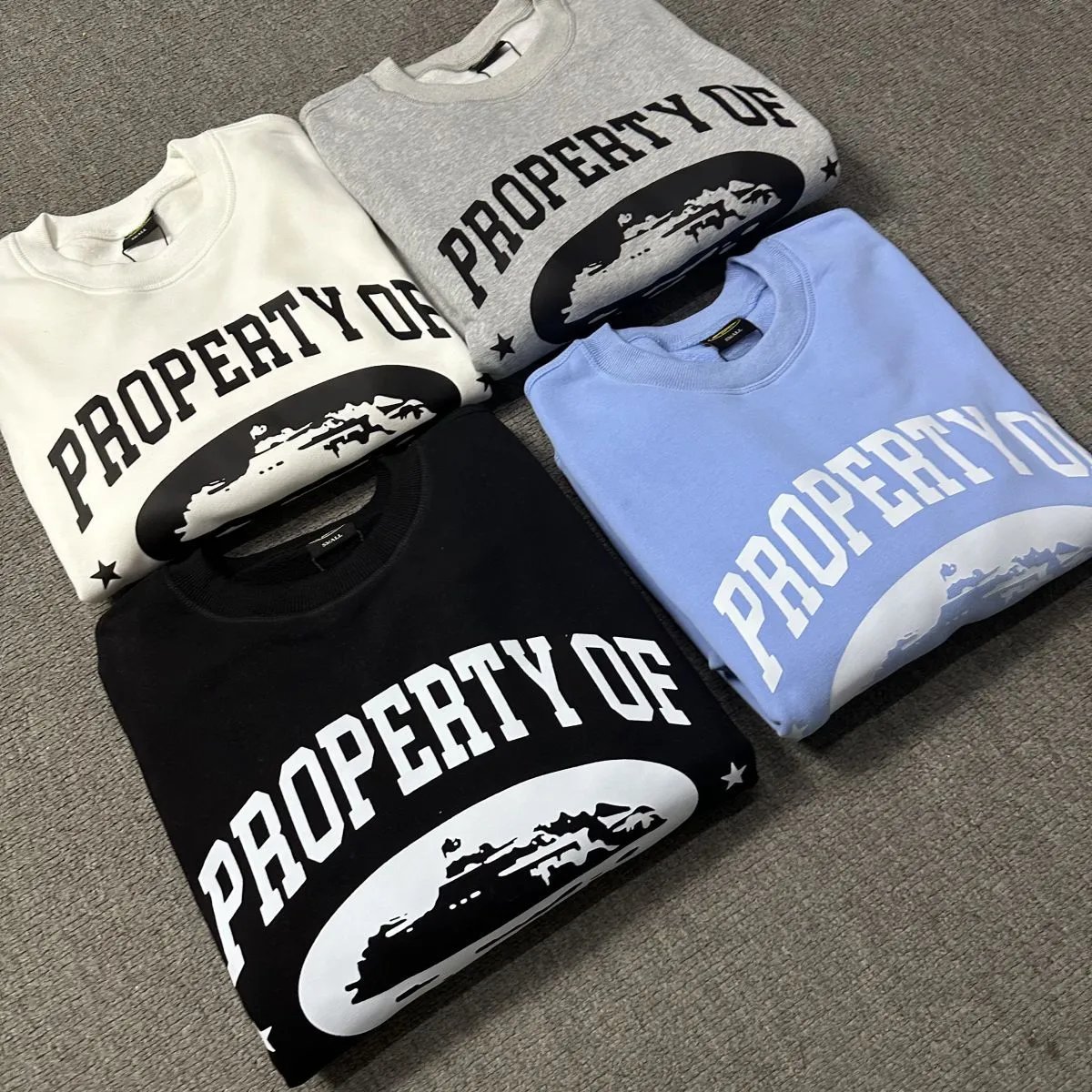 Corteiz Property Of Sweatshirt Black / Light Blue / White / Gray Hoodie - 8