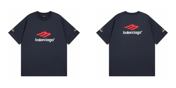 Balenciaga Distorted Logo Black T-Shirt - 5
