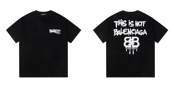 Balenciaga Distorted Logo Black T-Shirt - 22