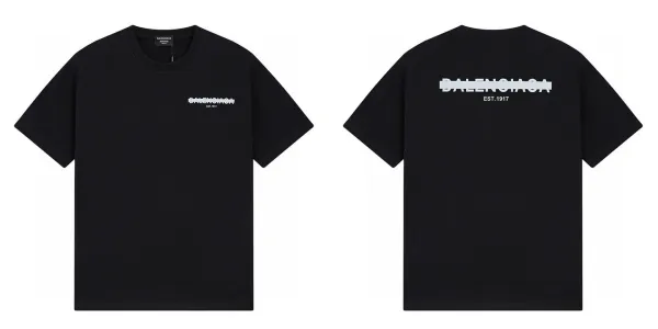 Balenciaga Distorted Logo Black T-Shirt - 26