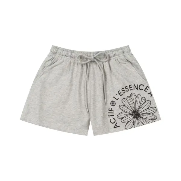 Design Actif L'Essence Daisy Print Drawstring Shorts Blue Shorts - 16