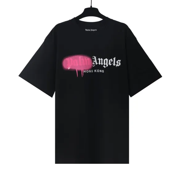 Palm Angels Hong Kong Spray Paint T-Shirt Black - 1