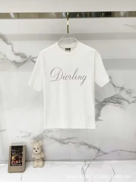 Design Diorling Script Logo White T-Shirt T-Shirts - 1