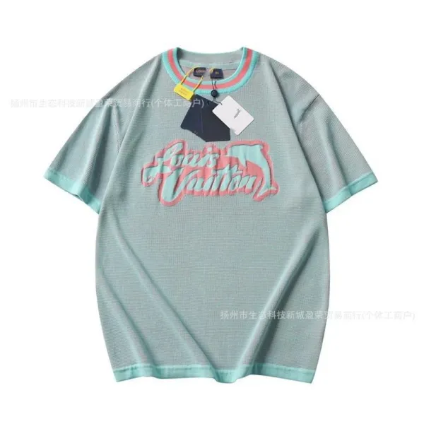 Design Striped Polo Navy Blue and Light Blue Short Sleeve Polo Tops.polo - 13