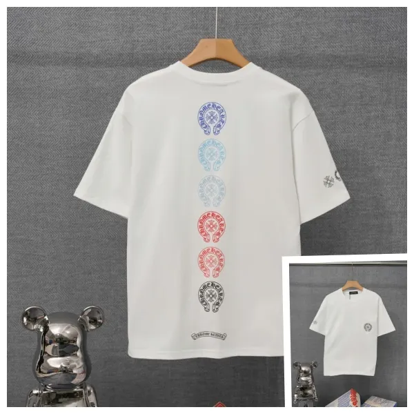 Chrome Hearts Multi-Logo Vertical Print White T-Shirt - 1