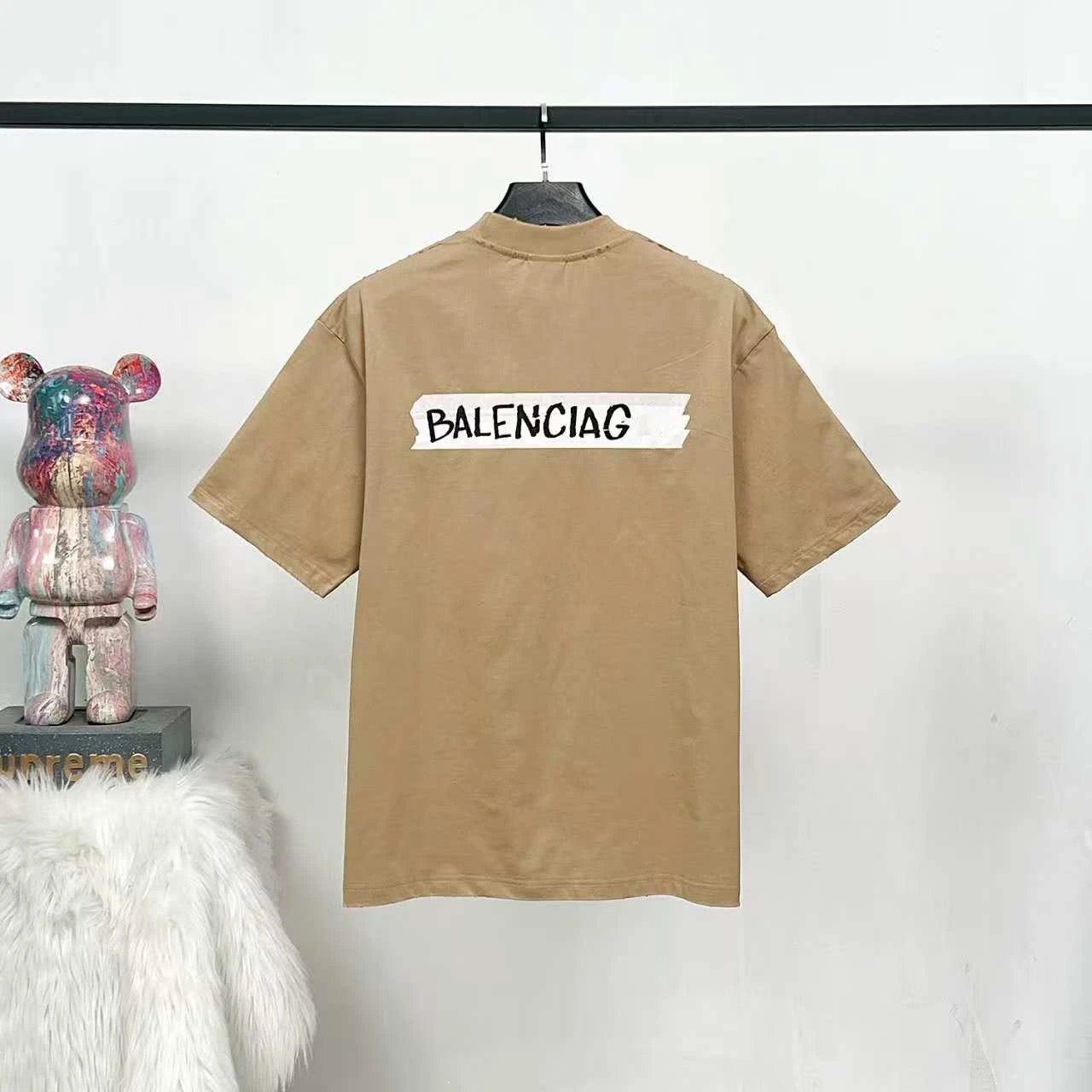 Balenciaga Logo Patch Acid Wash Black T-Shirt - 19