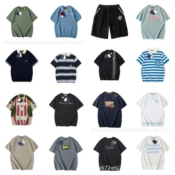 Design Striped Polo Navy Blue and Light Blue Short Sleeve Polo Tops.polo - 2