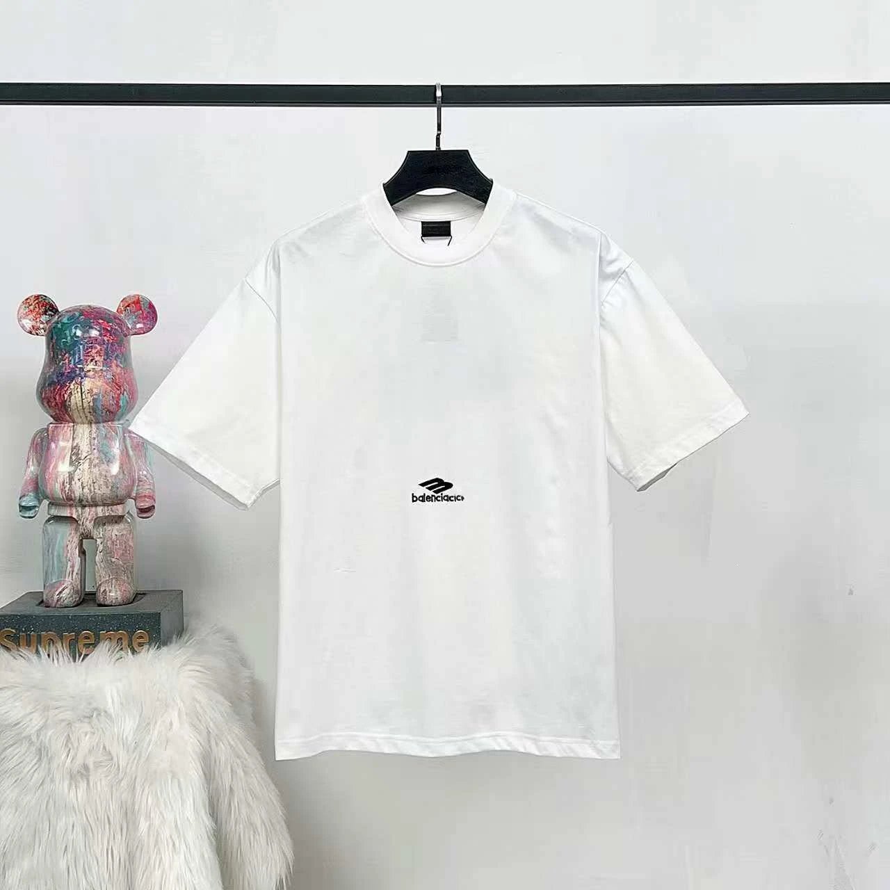 Balenciaga Logo Print Oversized T-Shirt White - 5