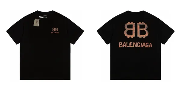 Balenciaga Distorted Logo Black T-Shirt - 12