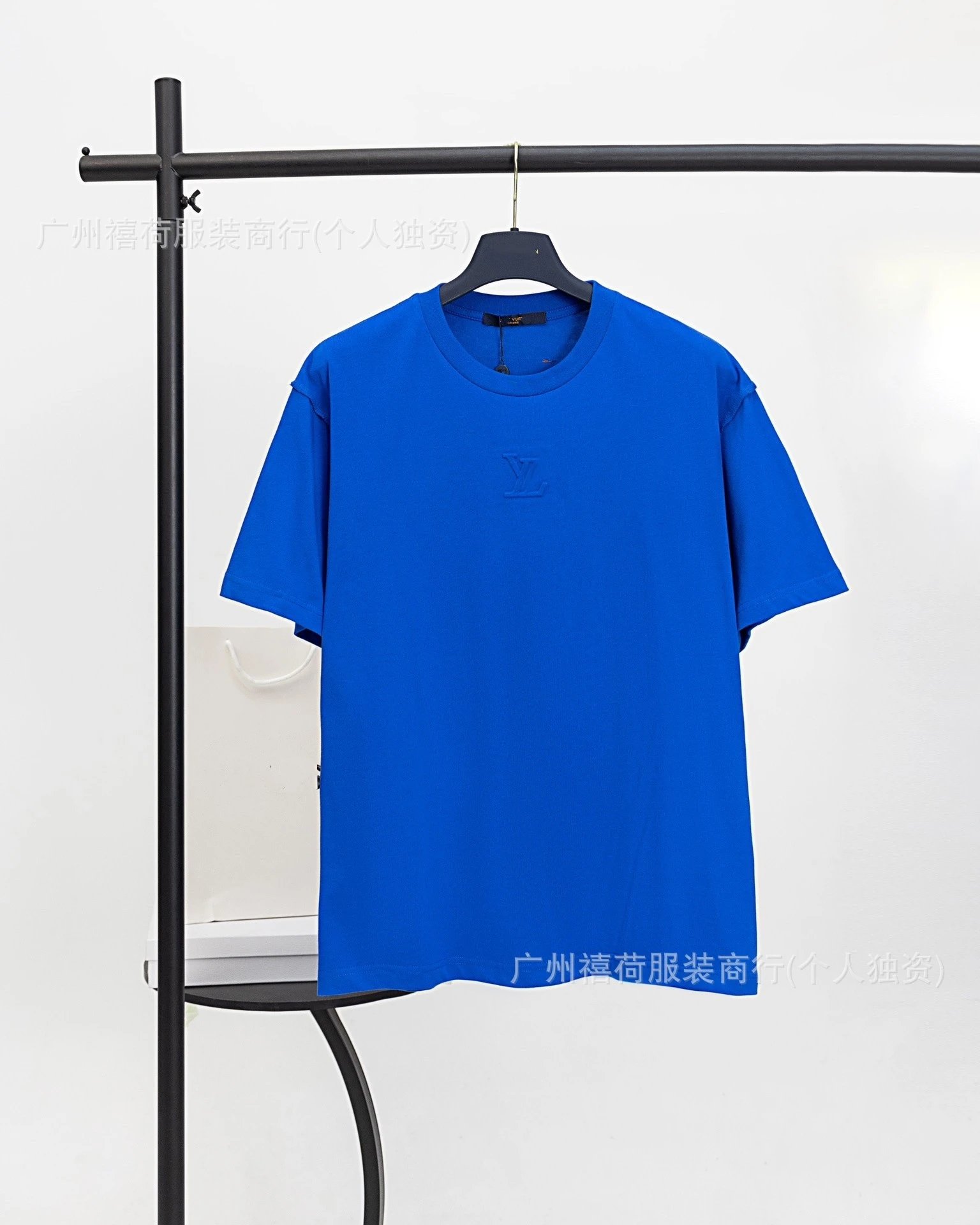 Louis Vuitton Embossed LV Logo T-Shirt Light Blue - 13