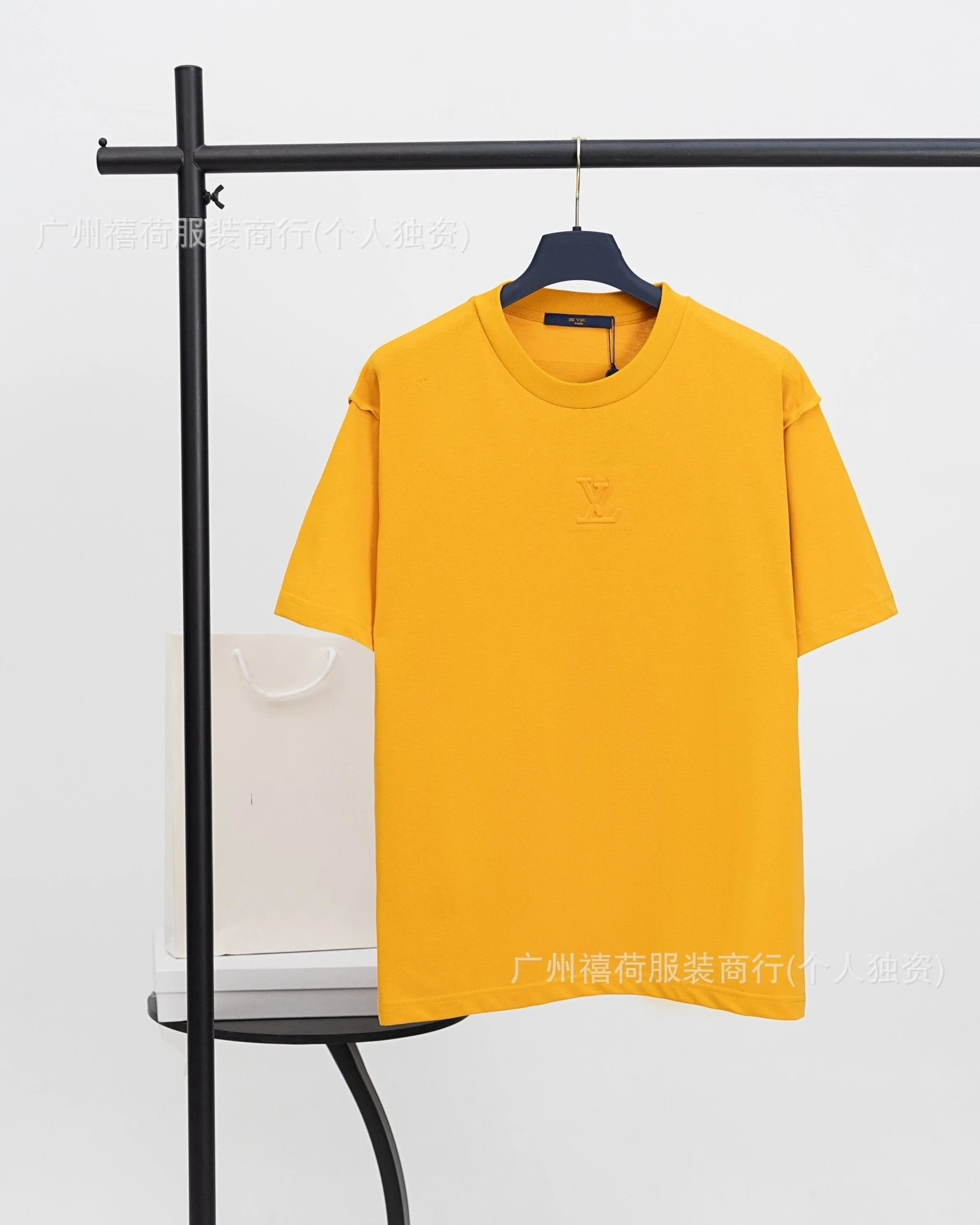 Louis Vuitton Embossed LV Logo T-Shirt Light Blue - 15