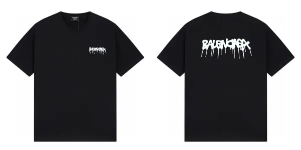 Balenciaga Distorted Logo Black T-Shirt - 24