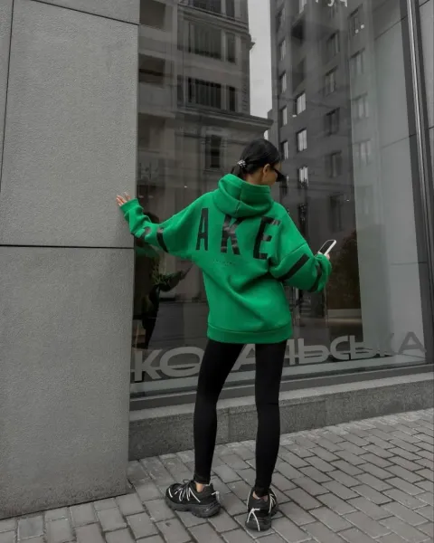 Design Oversized Graphic Hoodie in Light Gray with Black Lettering - 39