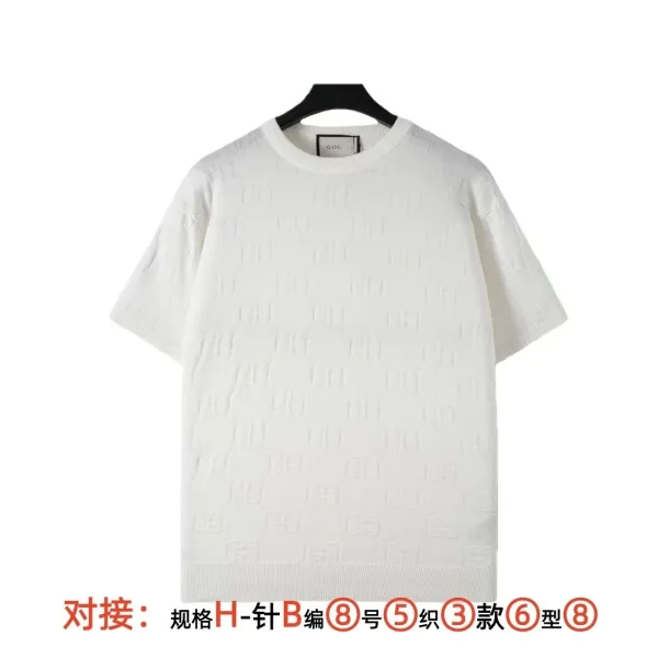 Gucci GG Knit Short-Sleeve Sweater White - 1