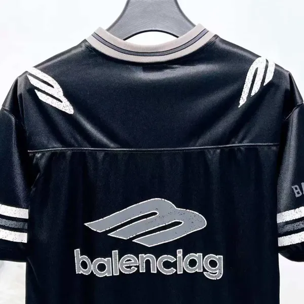 Balenciaga Football Jersey Black Velvet T-Shirt - 14