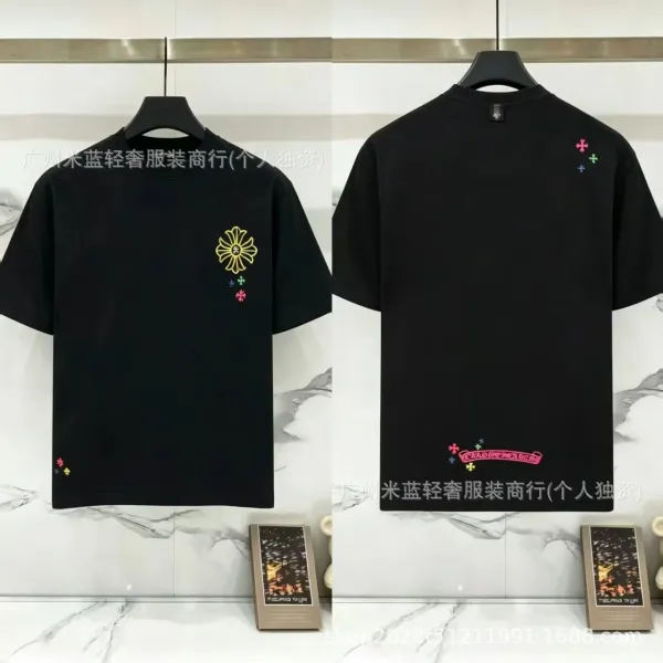 Chrome Hearts x Floral Embroidery Black T-Shirt - 1