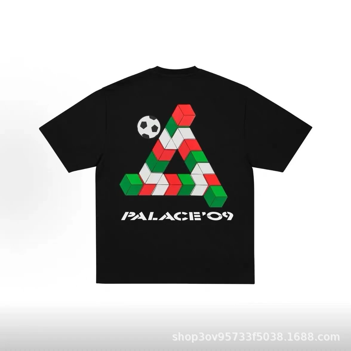 Palace Skateboards Tri-Color Triangle Football T-Shirt Black