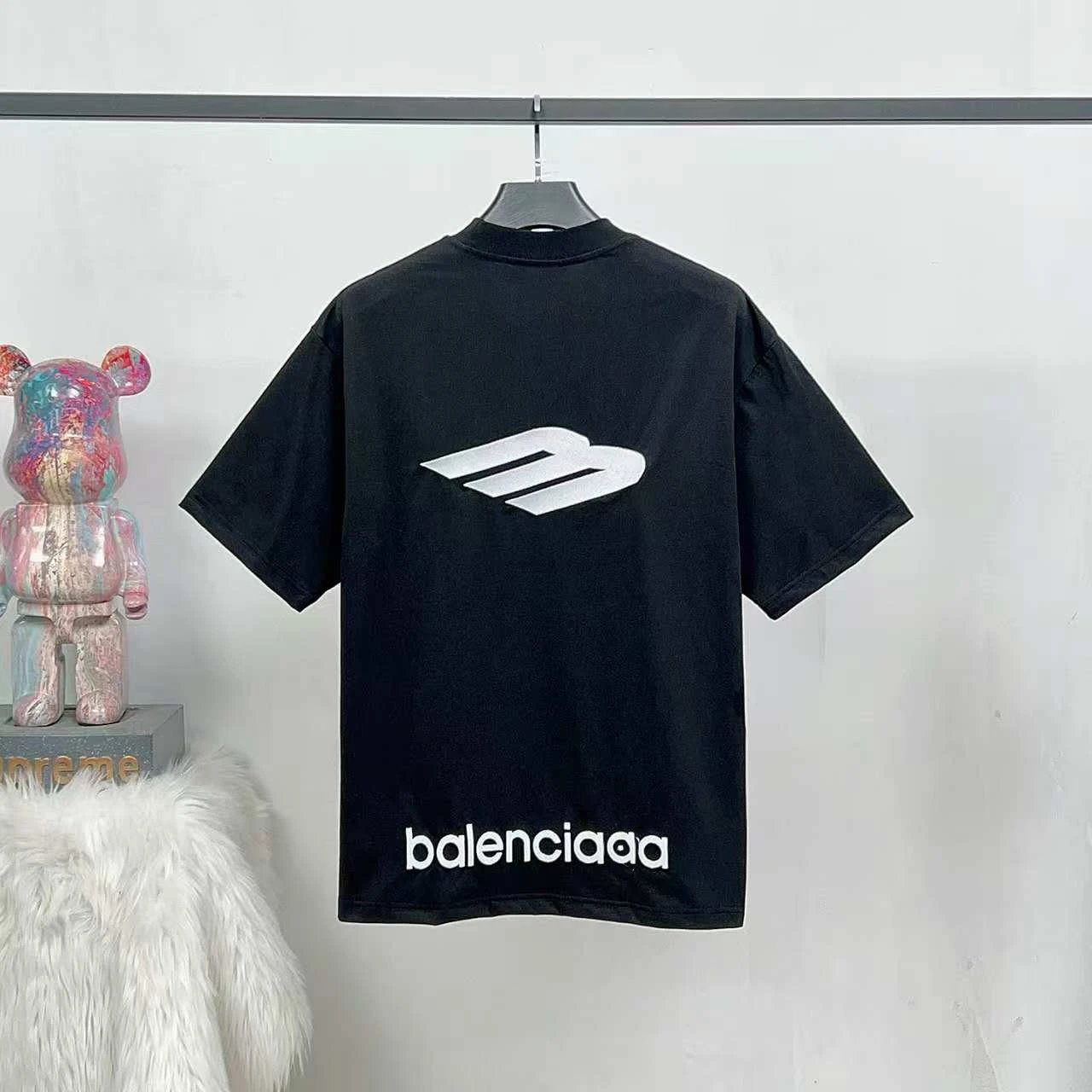 Balenciaga Logo Print Oversized T-Shirt White - 4