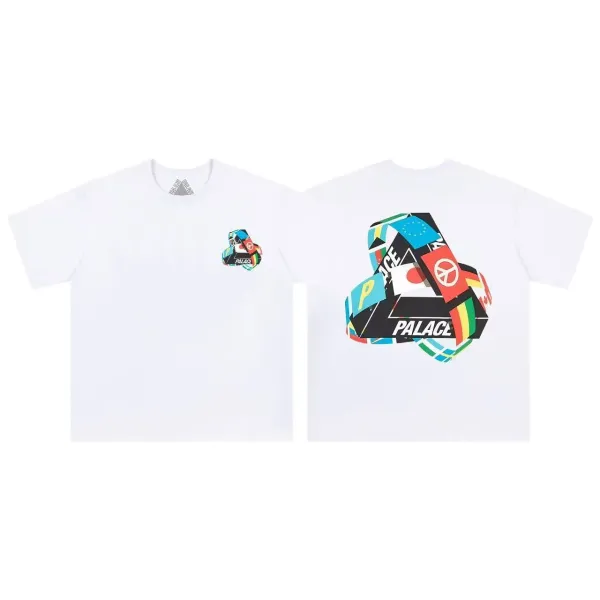 Palace Skateboards Palace Tri-Force Triangle Logo White T-Shirt T-Shirts - 33