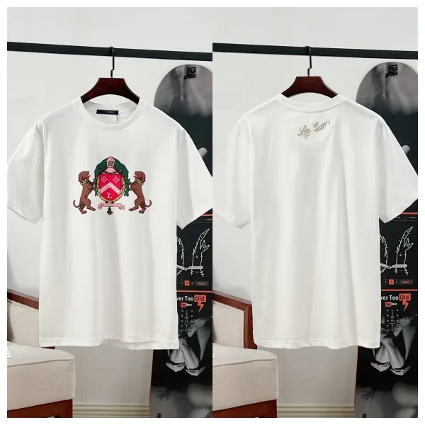 Design Crest Print T-Shirt White - 1