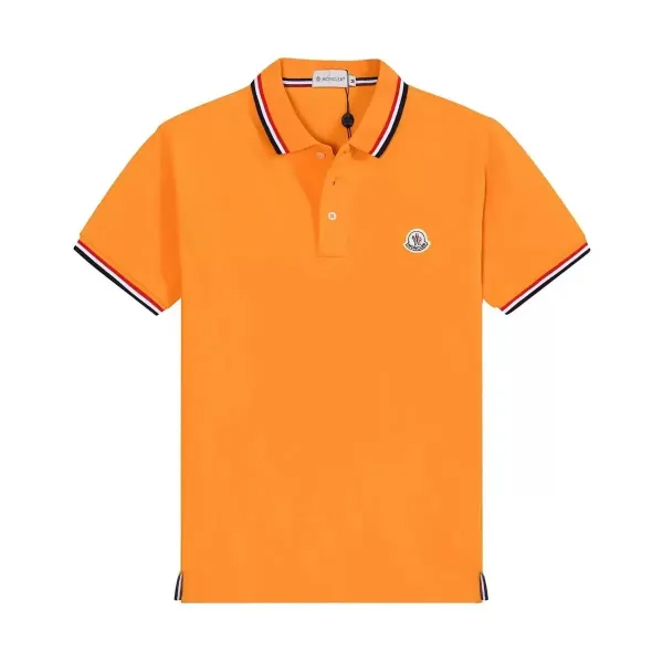Moncler Polo Shirt Light Blue with Trim - 5
