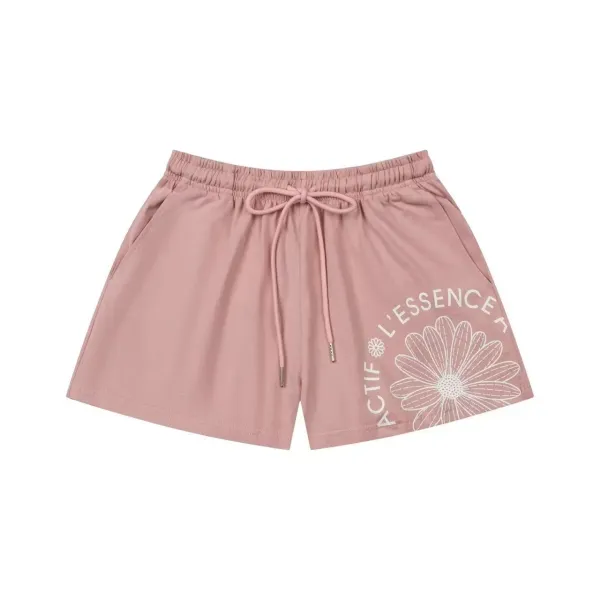 Design Actif L'Essence Daisy Print Drawstring Shorts Blue Shorts - 18