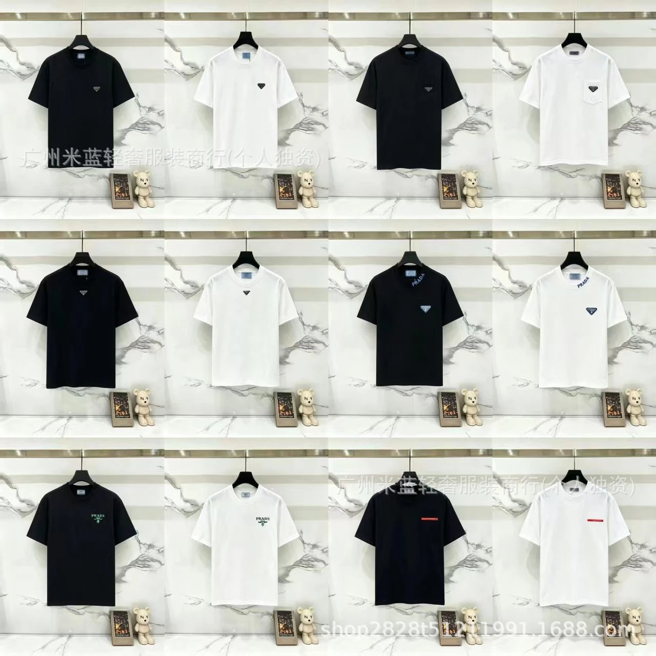 Prada Triangle Logo T-Shirt White Tops.t Shirts - 7