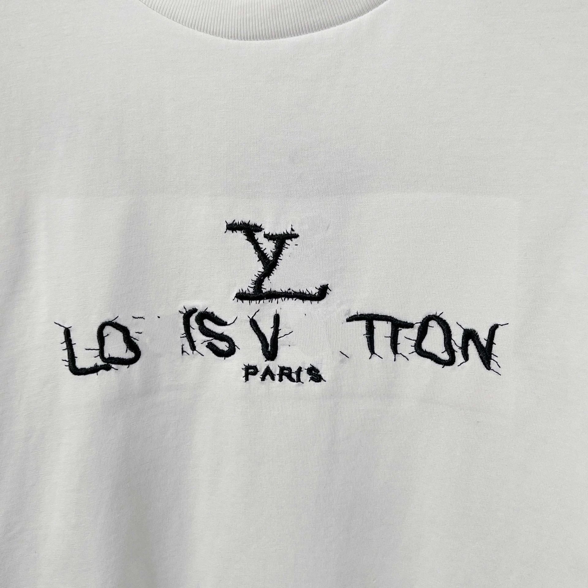 Louis Vuitton Distressed LV Logo Black T-Shirt - 13