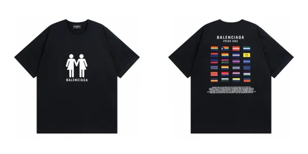 Balenciaga Distorted Logo Black T-Shirt - 14