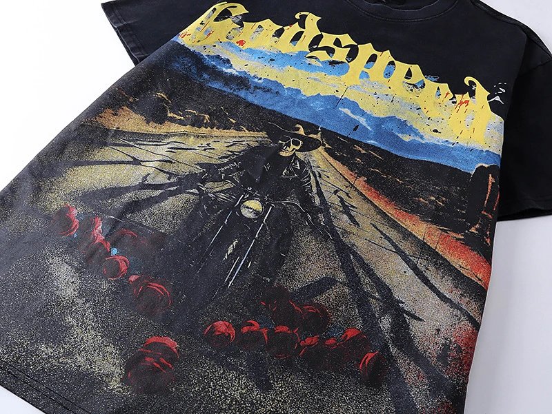 Godspeed Statue of Liberty Lightning Print T-Shirt - 38