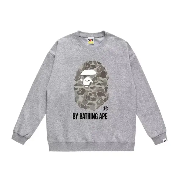 A Bathing Ape Camo Ape Head Gray Sweatshirt Hoodie - 1