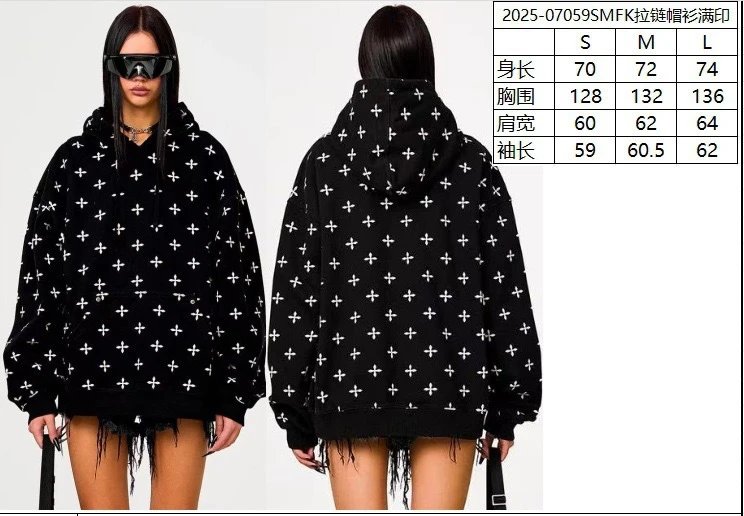 Chrome Hearts x Unknown Hoodie Black Cross Print Hoodie - 3