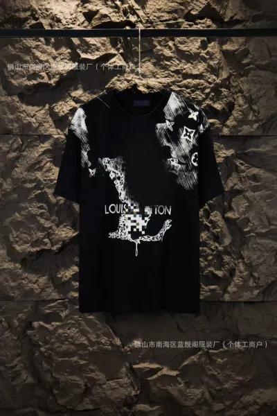 Louis Vuitton Pixelated Monogram Graphic T-Shirt Black - 1