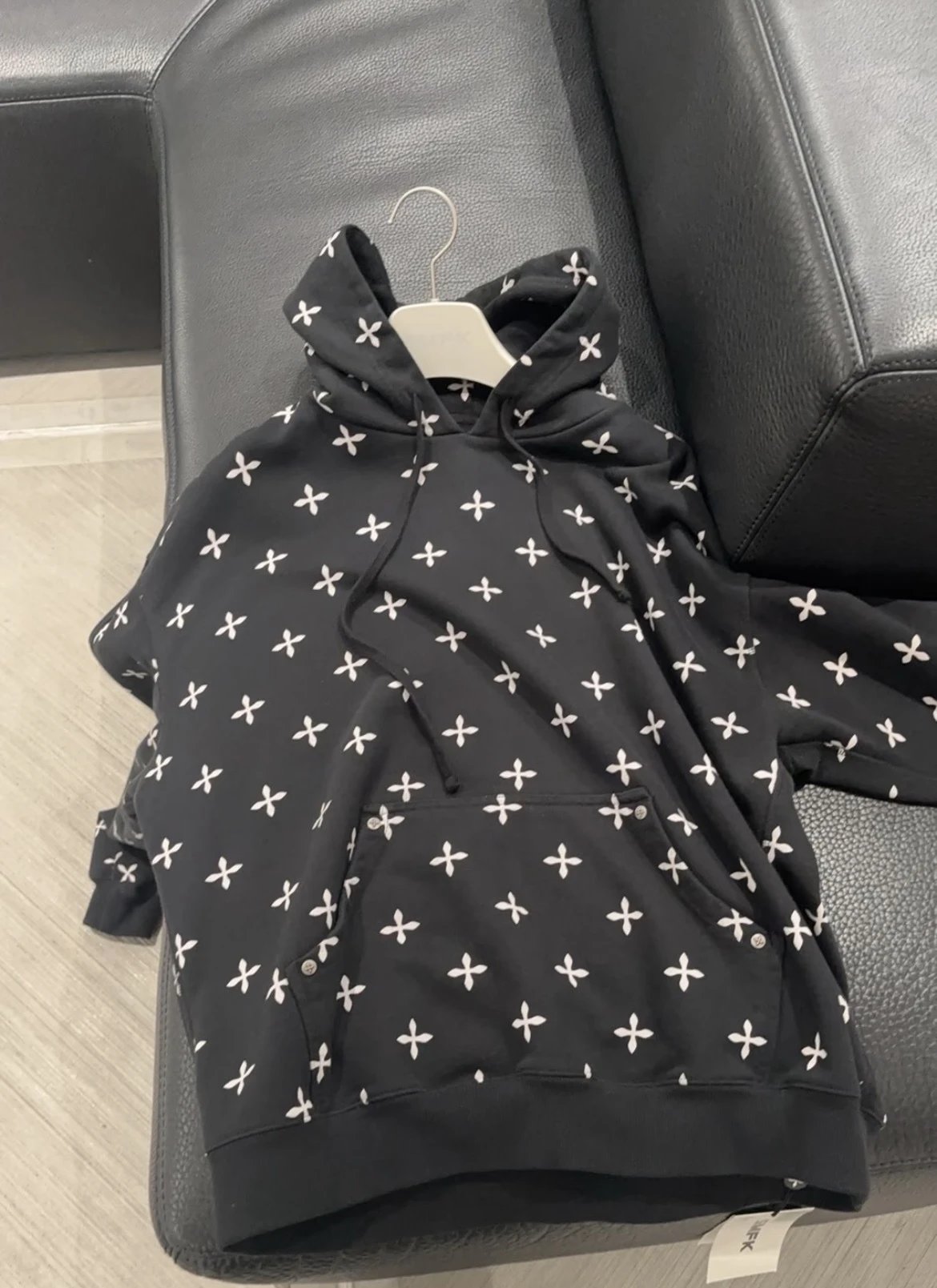Chrome Hearts x Unknown Hoodie Black Cross Print Hoodie - 4