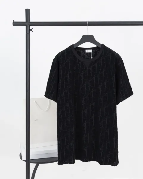 Dior Oblique Jacquard T-Shirt Navy - 3