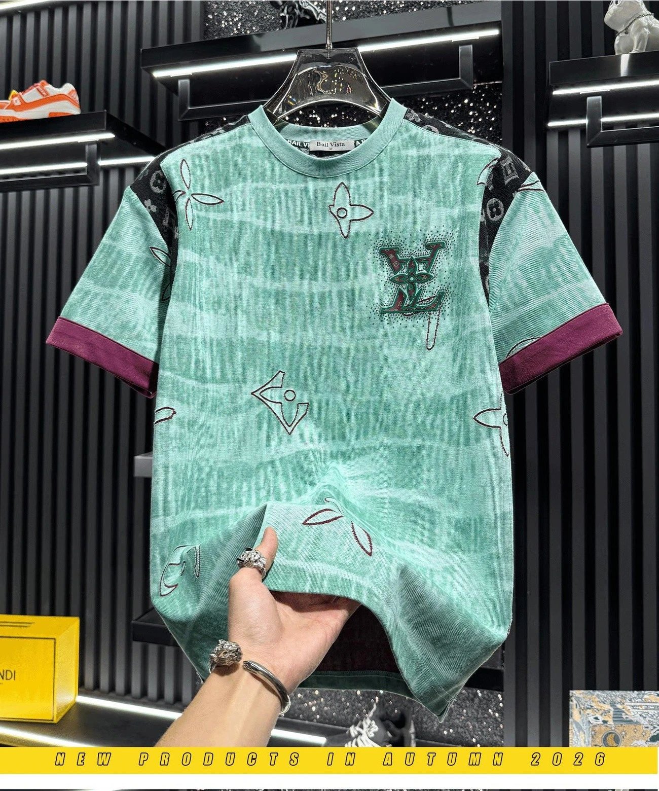 Louis Vuitton Monogram Graffiti Print T-Shirt Black Blue Multicolor - 6