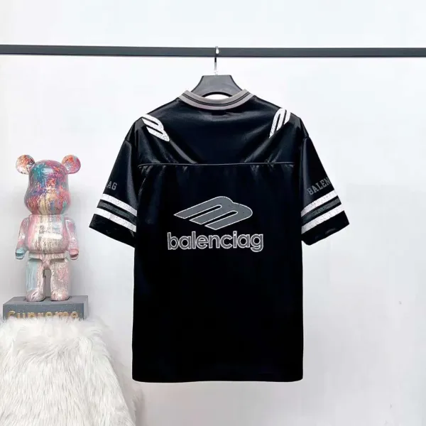 Balenciaga Football Jersey Black Velvet T-Shirt - 10