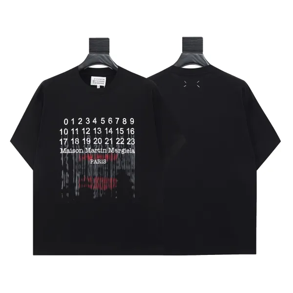 Maison Margiela Number Print Oversized T-Shirt Black - 1