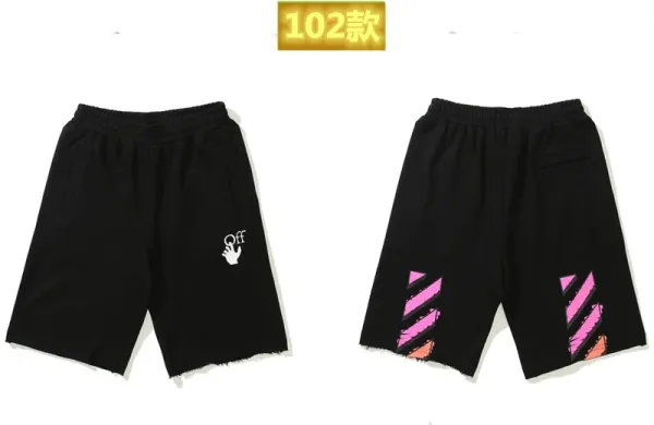 Off-White Diagonal Stripe Shorts Black - 1