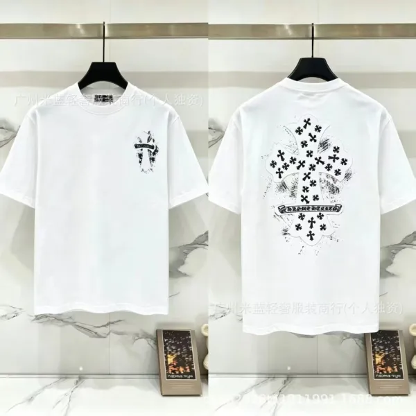 Chrome Hearts Cross Print White T-Shirt - 1