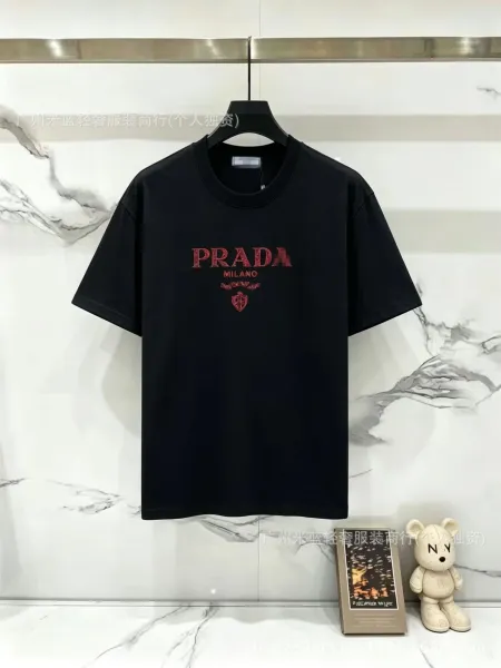 Prada Logo Graphic T-Shirt Black - 1
