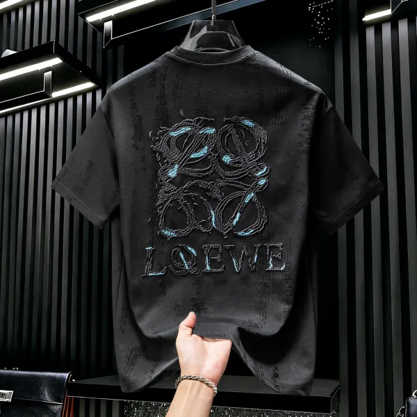 Loewe Anagram Embroidered T-Shirt Black - 1