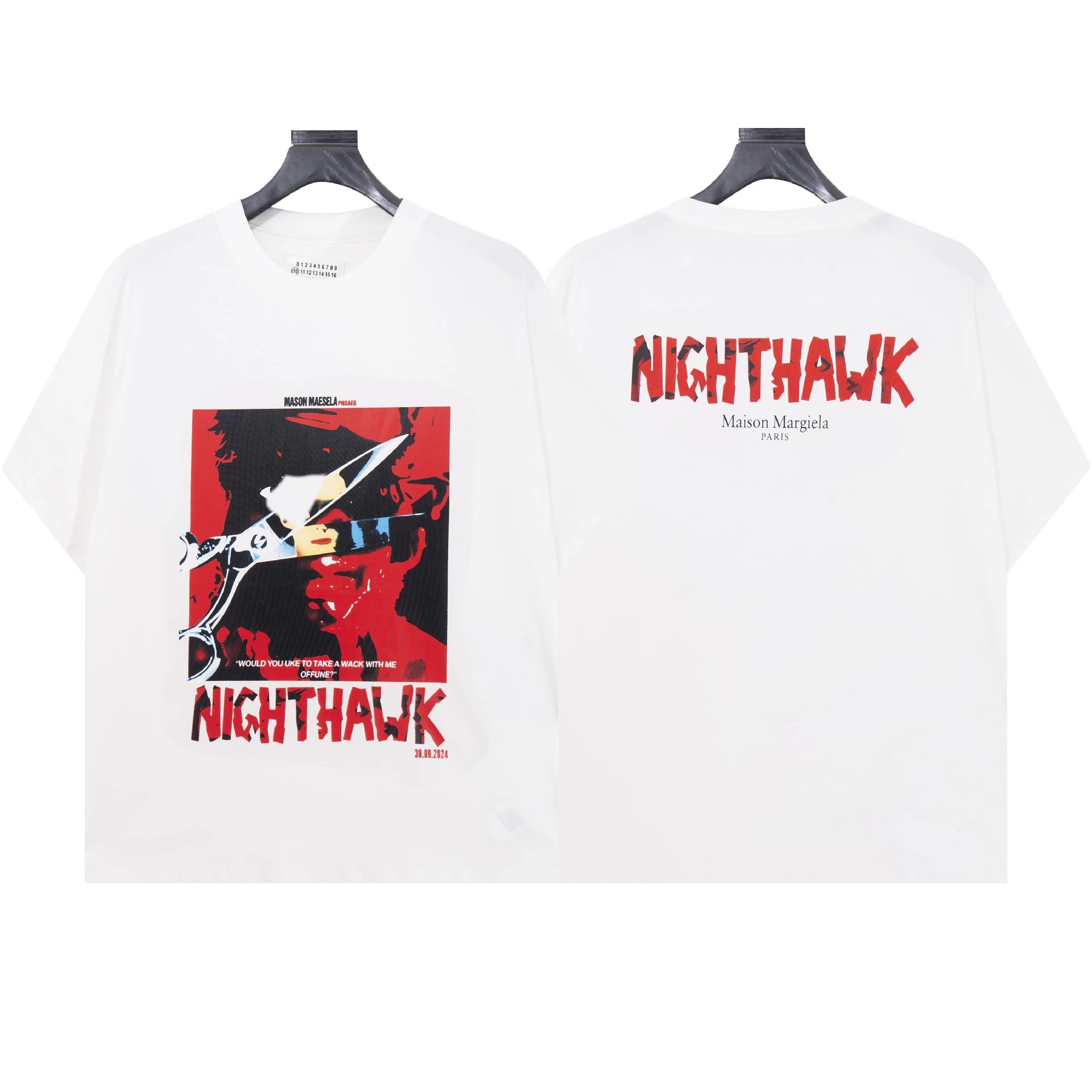 Maison Margiela Numbered Logo White T-Shirt - 48