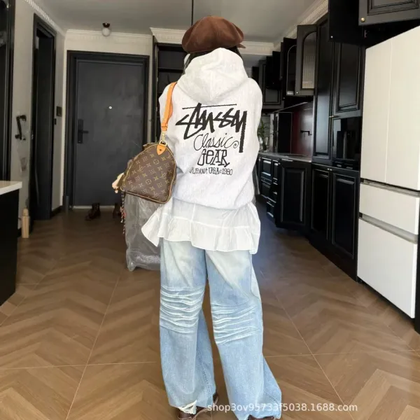 Stussy Logo Hoodie Navy - 7